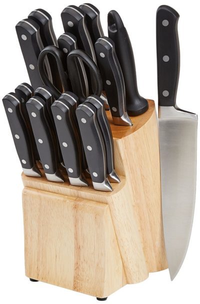 AmazonBasics Premium 18-Piece Knife Block Set