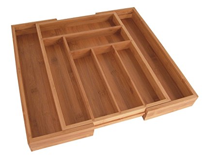 Totally Bamboo Large Expandable Cutlery Tray & Drawer Organizer