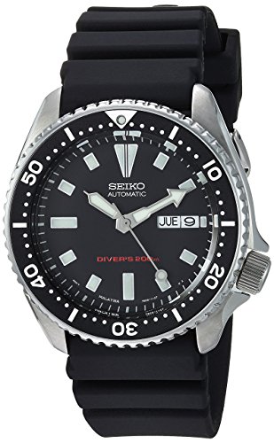 Seiko SKX173 Stainless Steel and Black Polyurethane Dive Watch