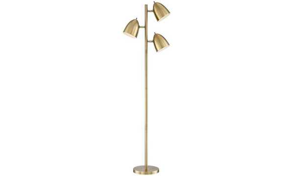 Aaron Aged Brass 3-Light Floor Lamp