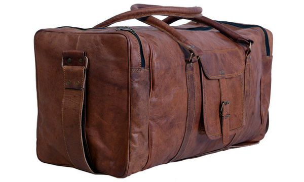 Komal's Passion Leather Vintage Leather Gym Duffel Bag