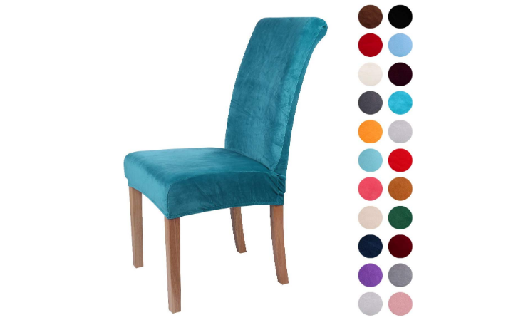 Colorxy Velvet Spandex Fabric Stretch Dining Room Chair