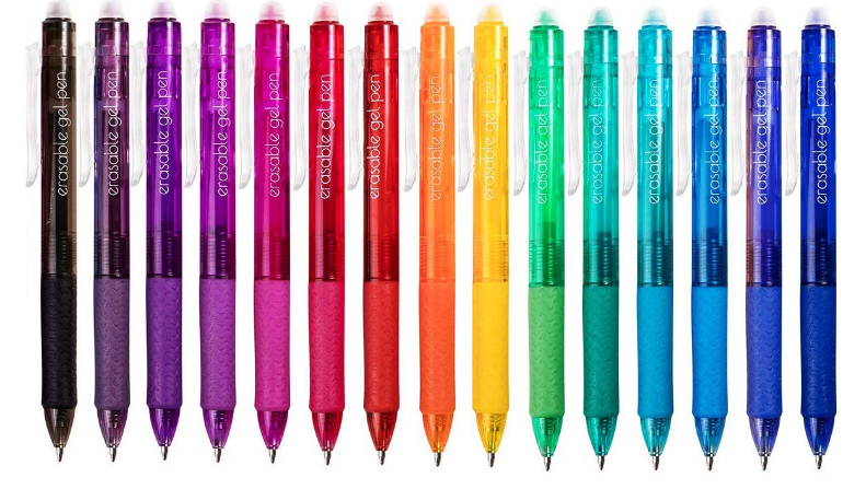 Vanstek 15 Colors Retractable Erasable Gel Pens Clicker