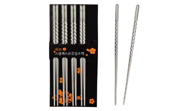 Rbenxia Stainless Steel Spiral Chopsticks