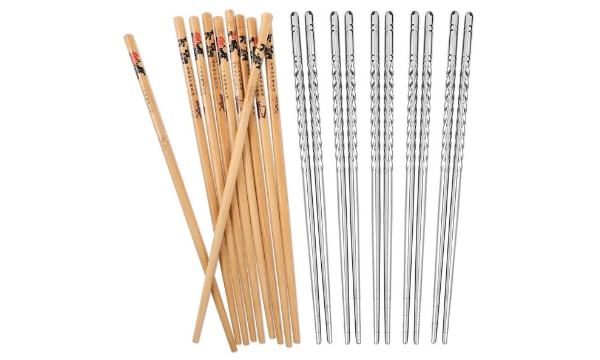 Hiware 10 Pairs Reusable Chopsticks Set