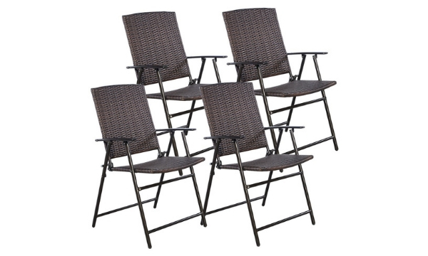 Tangkula Folding Patio Chair Set