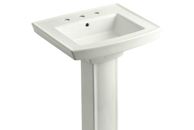 KOHLER K-2359-8-NY Archer Pedestal Bathroom Sink