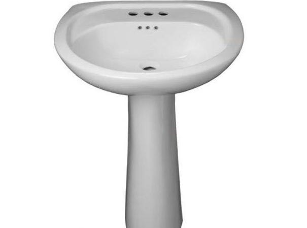 PROFLO PF5008WH Lisbon Valley 20 inch Vitreous China Pedestal Bathroom Sink