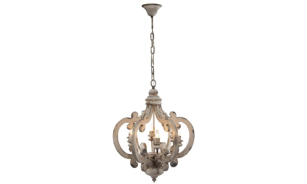 A&B Home Wood and Metal Chandelier 20.5"