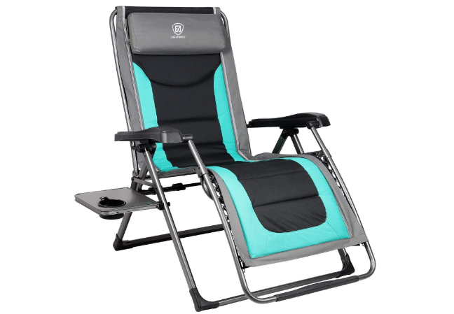 EVER ADVANCED Oversize XL Zero Gravity Recliner Padded Patio Lounger Chair