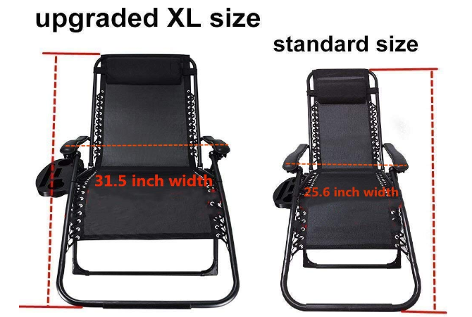 Ezcheer Zero Gravity Chair Oversized,1 Pack Patio Lounge Chair
