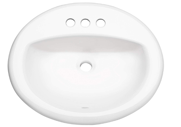 PROFLO PF20174WH Self Rimming (Drop-In) Oval Bathroom Sink
