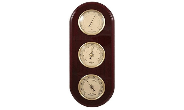 Ambient Weather WS-YG313-Y Cherry Finish Brass Bezel Traditional Weather Station