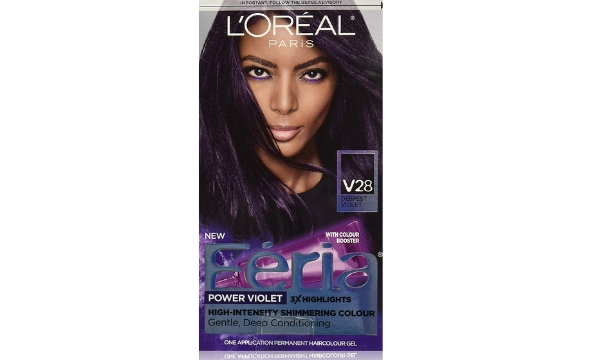 L'Oréal Paris Feria Multi-Faceted Shimmering Permanent Hair Color, V28 Midnight Violet (Deepest Violet)