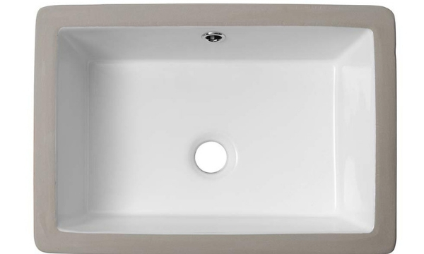 Lordear 18'' Vessel Sink Modern Pure White Rectangle Undermount Sink