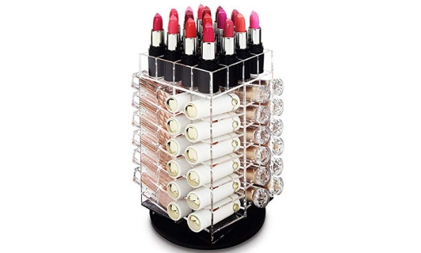 Ikee Design Acrylic Makeup Organizer Spinning Lipstick Holder and Storage Tower