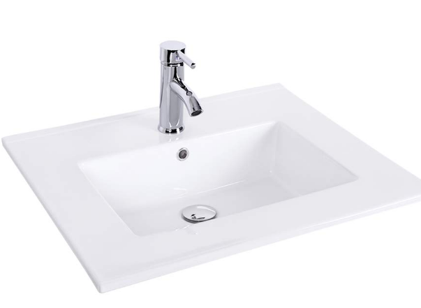 eclife 24 Drop in Rectangle 1.5 GPM Bathroom White Ceramic Sink