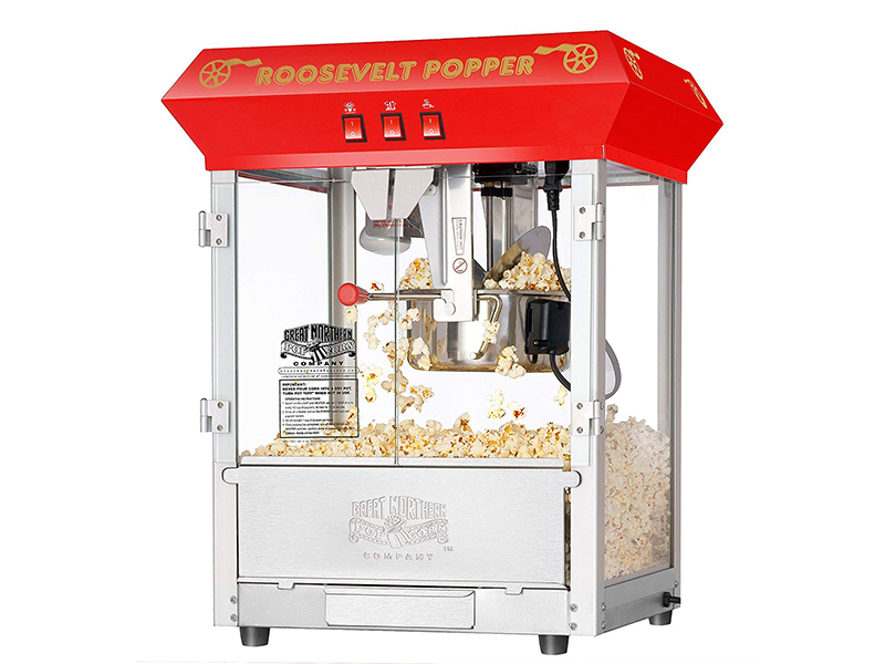 6010 Great Northern Red 8oz Roosevelt Antique Countertop Style Popcorn Popper Machine
