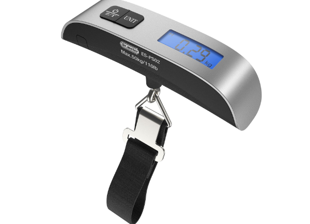 [Backlight LCD Display Luggage Scale]Dr.Meter 110lb50kg Electronic Balance Digital Postal Luggage Hanging Scale with Rubber Paint Handle,