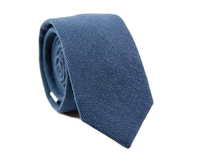 DAZI Men's Skinny Tie, Cotton Wool Linen Necktie, Great for Weddings, Groom, Groomsmen, Missions, Dances, Gifts.