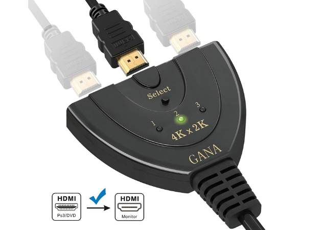 Geva Bidirektional HDMI Switch 4K,HDMI Splitter 2 In 1 Out/1 In 2 Out Unterstützt 4K 3D UHD 1080P 60HZ,Kompatibel für Firestic Xbox PS4 Roku HDTV Projector 