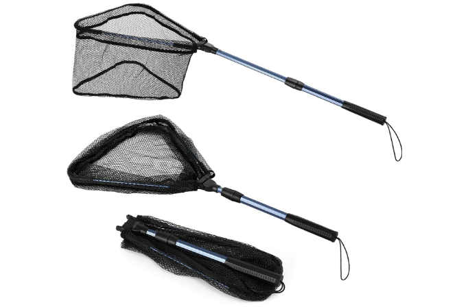 Magreel Fish Landing Net,Portable Trout Catching Releasing Fishing Net with Collapsible Telescopic Pole Handle