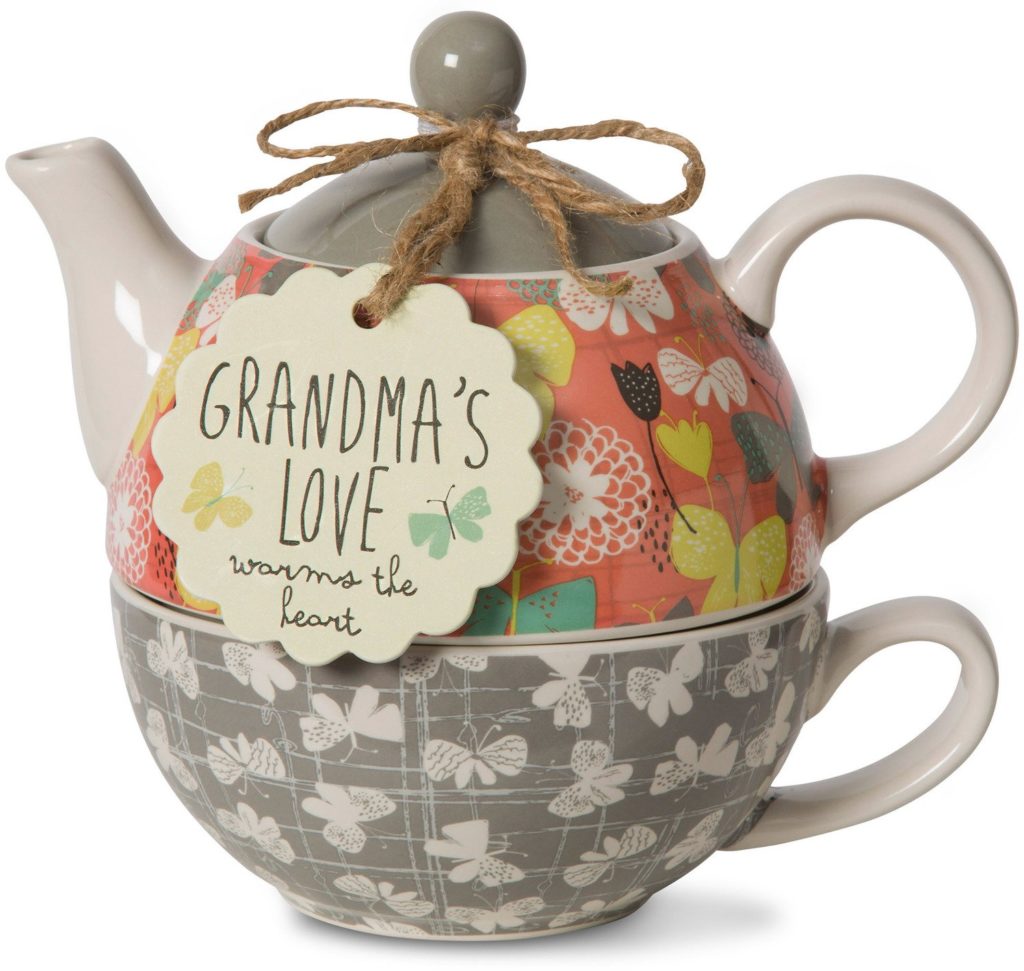 Pavilion Gift Company 74071 Bloom Grandma's Love Ceramic Tea for One