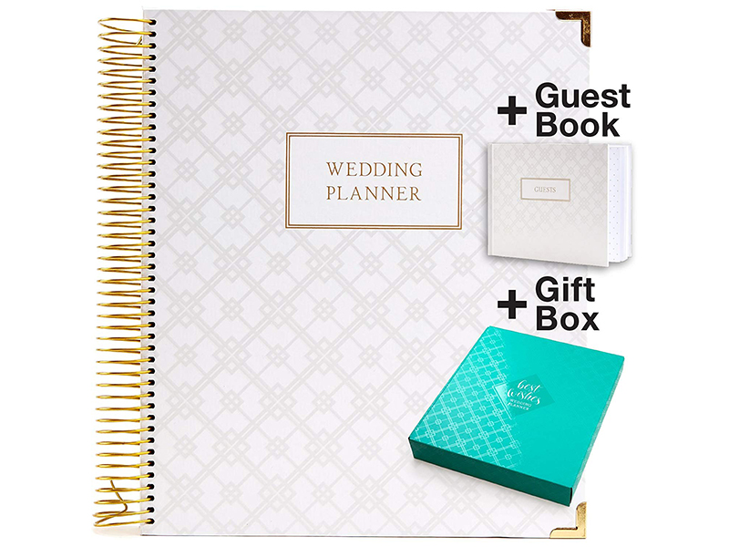 Wedding Planner Gift Set for The Bride to Be 9x11 Hardcover Wedding Planner and Organizer, Gift Box,