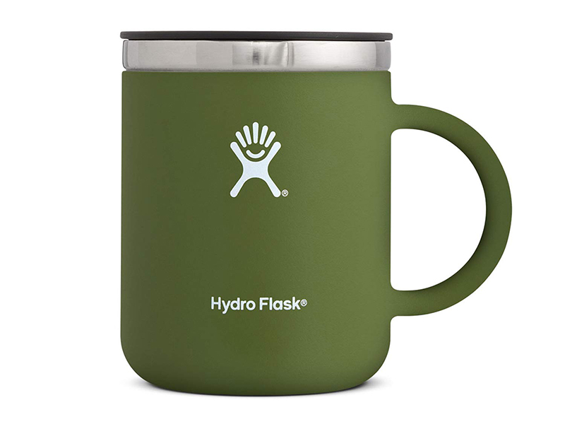 Hydro Flask 12 oz Travel Coffee Flask - Stainless Steel & Vacuum Insulated - Press-In Lid - Olive