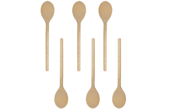 12-Inch Long Handle Wooden Cooking Mixing Oval Spoons