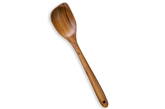 Corner Wooden Spoon, Scraper, 13.5 FAAY Wood Spoons for Cooking Handcraft from Teak