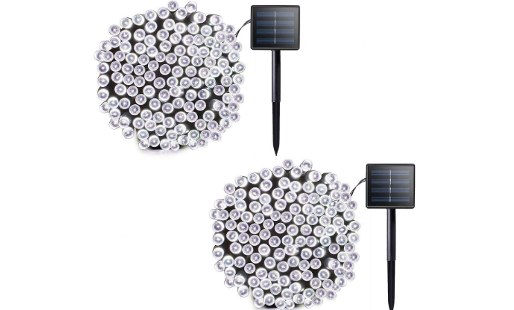 Lalapao 2 Pack Solar String Lights 72ft 22m 200 LED 8 Modes Solar Powered Xmas Outdoor Lights Waterproof Starry Christmas Fairy Lights for Indoor Gardens
