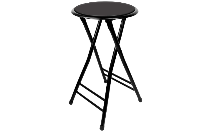 Trademark Home Folding Stool – Heavy Duty 24-Inch Collapsible Padded Round Stool